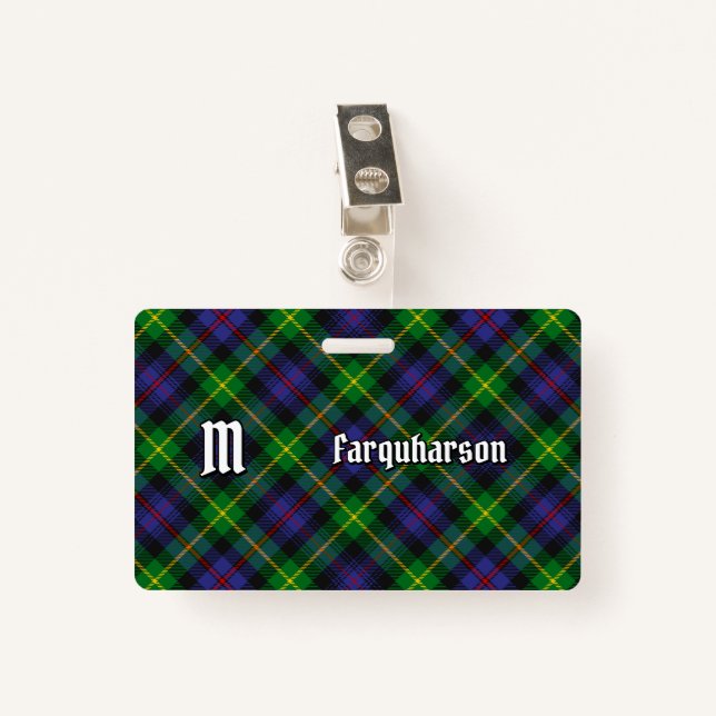 Badge Clan Farquharson Insigne Tartan (Devant avec clip)