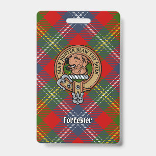 Badge Clan Forrester Crest sur Tartan