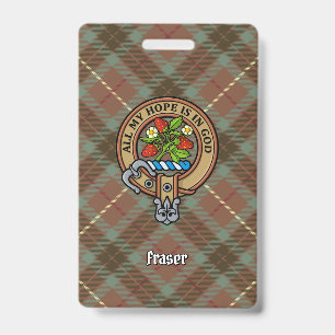 Badge Clan Fraser Crest sur le tartare de chasse Patinée