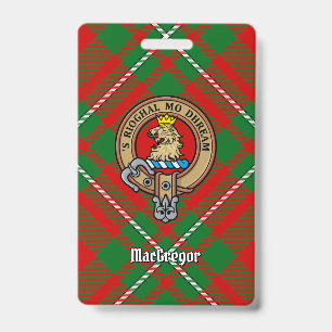 Badge Clan Gregor Crest sur Tartan