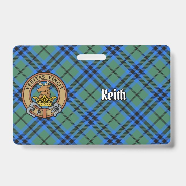 Badge Clan Keith Crest sur Tartan (Avant)