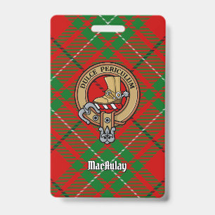 Badge Clan MacAulay Crest sur Tartan