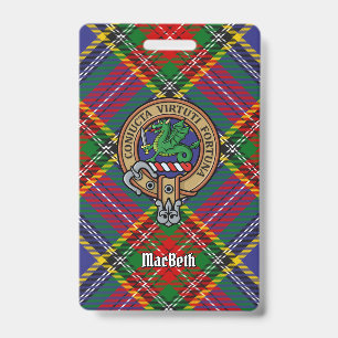 Badge Clan MacBeth Crest sur Tartan