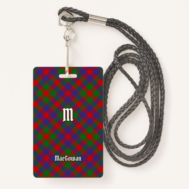 Badge Clan MacGowan Tartan (Devant avec lanière)