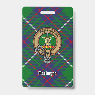 Badge Clan MacIntyre Crest sur Tartan