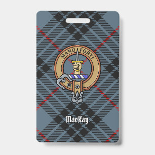 Badge Clan MacKay Crest sur Blue Tartan
