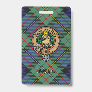 Badge Clan MacLaren Crest sur Tartan