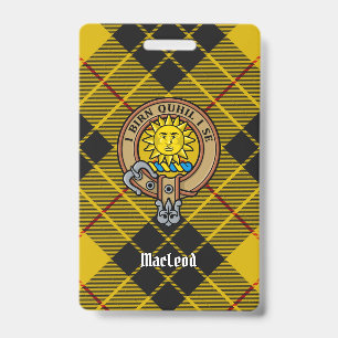 Badge Clan MacLeod de Lewis Crête sur Tartan