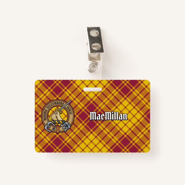 Badge Clan MacMillan Crest sur le tatan de robe (Devant avec clip)