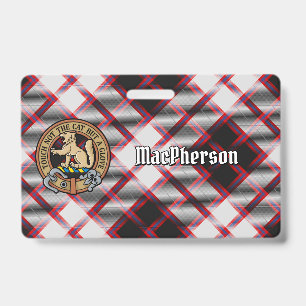 Badge Clan MacPherson Crest sur la chasse Tartan