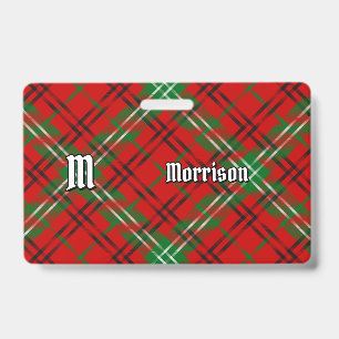 Badge Clan Morrison Tartan Rouge