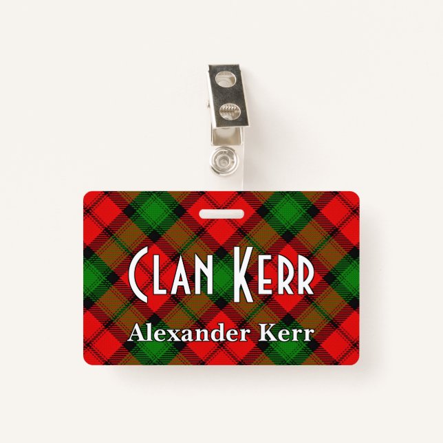 Badge Clan Snappy Kerr Tartan (Devant avec clip)
