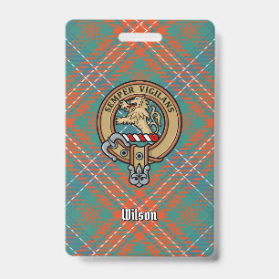 Badge Clan Wilson Crest au-dessus de Tartan antique