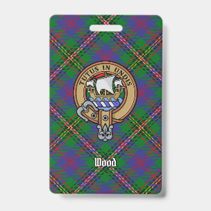 Badge Clan Wood Crête sur Tartan