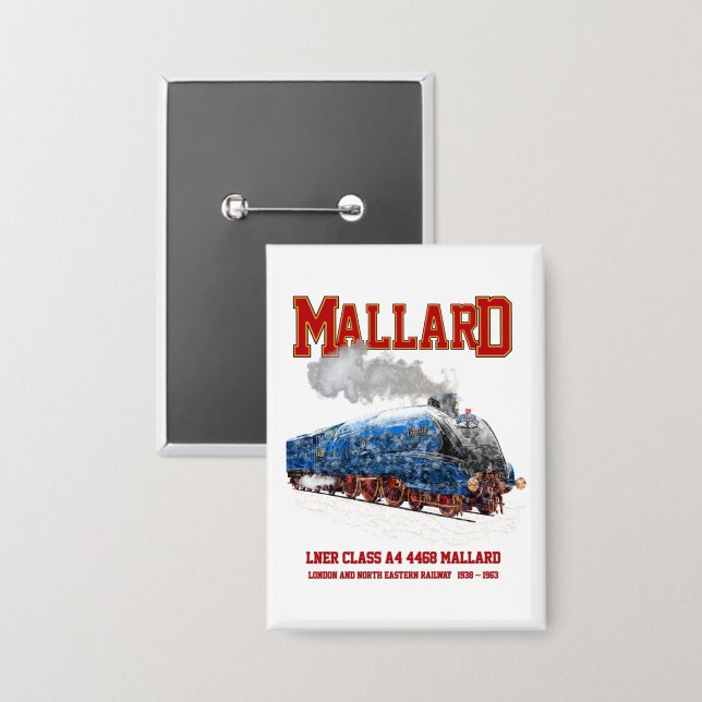 Badge Class A4 Mallard - World Fastest Steam Locomotive (Recto/Verso)