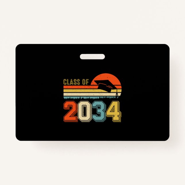 Badge Classe De 2034 Augmenter Avec Moi Pré-K Graduate V (Devant)