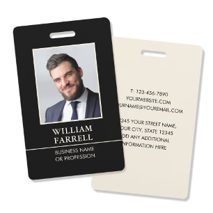 Badge Classic Professional ID Black Ivory Security