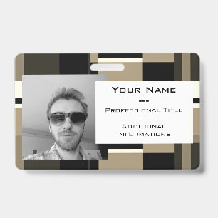 Badge Classique Abstrait photo personnalisée moderne pro