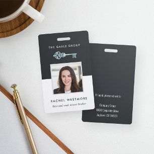 Badge Clé vintage Code photo de l'employé immobilier