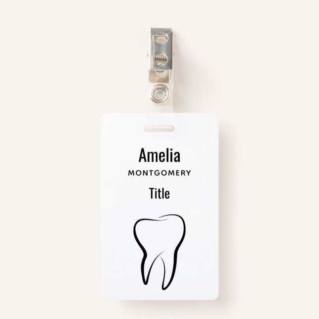 Badge Clinique dentaire dentaire dentaire Médicale (Devant avec clip)