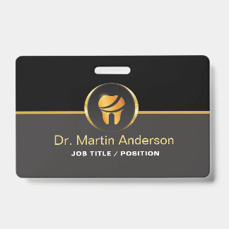 Badge Clinique dentaire professionnelle Logo Dent en or