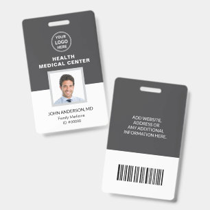 Badge Clinique Médicale Docteur Gray Code Barres ID