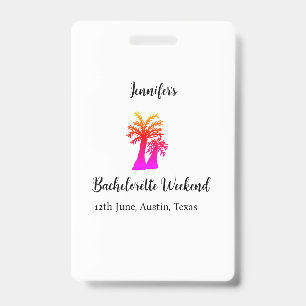 Badge club de l'arbre de coco week-end EVJF ajouter le n