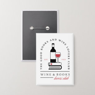 Badge Club de lecture de vin humouristique esthétique de