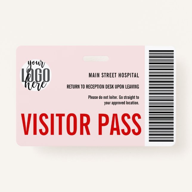 Badge Code à barres du laissez-passer pour visiteur de l (Devant)
