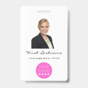 Badge Code barre de photo d'employé personnalisé Logo No