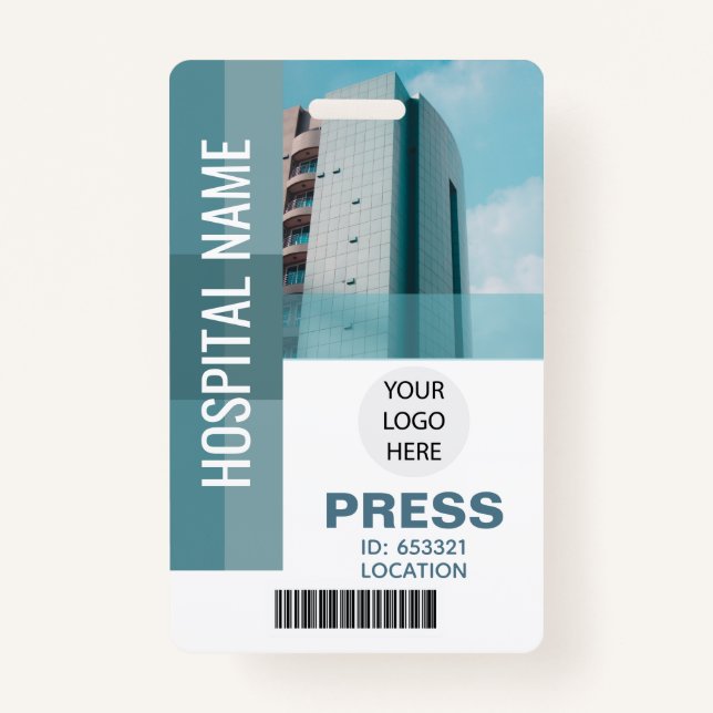 Badge Code barre de presse personnalisée, ID logo (Devant)