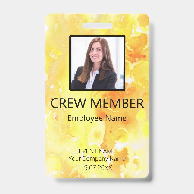 Badge Code-barre des membres d'équipage personnalisé, év (Avant)