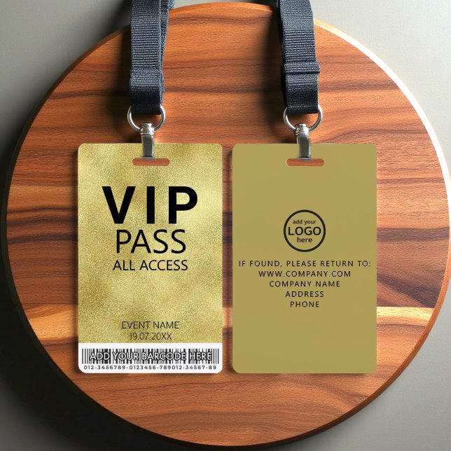 Badge Code barre du logo de l'événement VIP tout accès p (Créateur téléchargé)