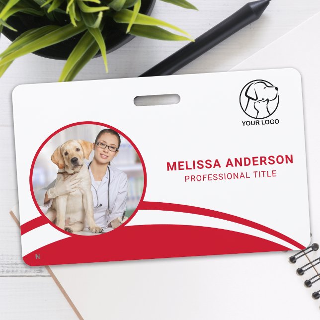 Badge Code barre personnalisé logo nom d'entreprise phot (Créateur téléchargé)