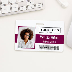 Badge Code barre personnalisé pour entreprise Logo QR Co