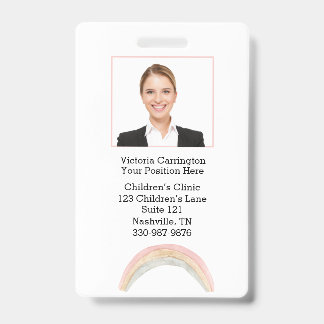 Badge Code barre photo de l'employé personnalisé Nom arc