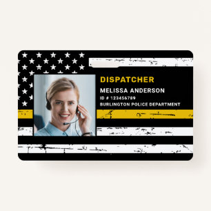 Badge Code barre photo personnalisée Dispatcher Ligne or