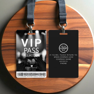Badge Code-barres d'accès VIP tout-accès noir et blanc B