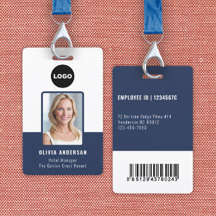 Badge Code-barres de la photo d'identité de l'employé de