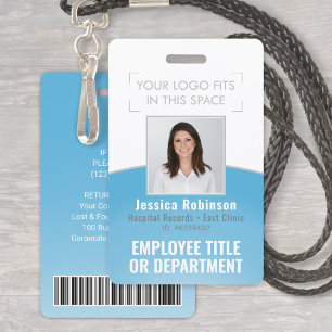 Badge Code-barres de la photo d'identité de l'employé Vo