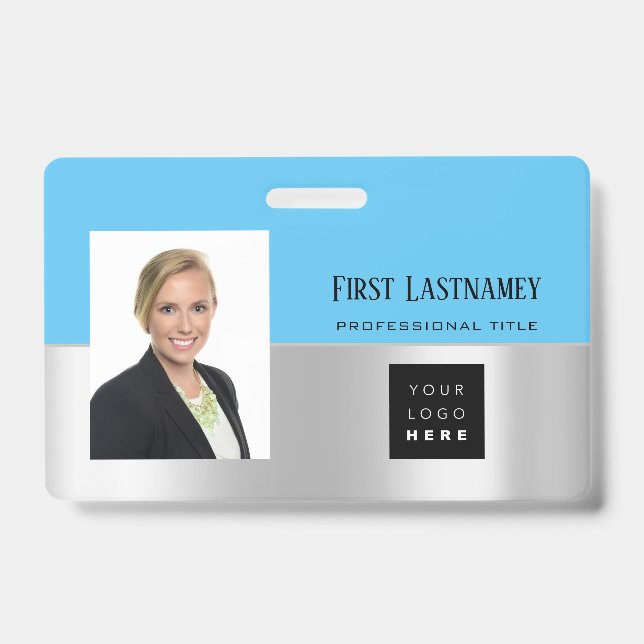 Badge Code-barres de l'employé Analyseur de noms gris oc (Avant)