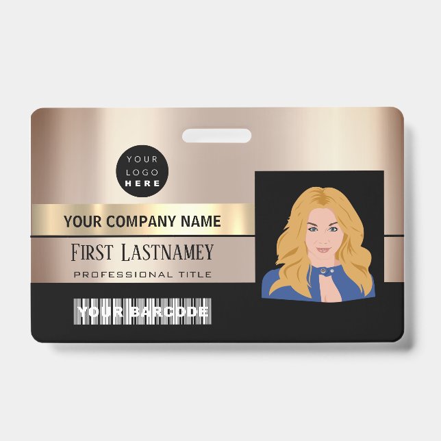 Badge Code-barres de l'employé Analyseur de noms Rose Go (Avant)