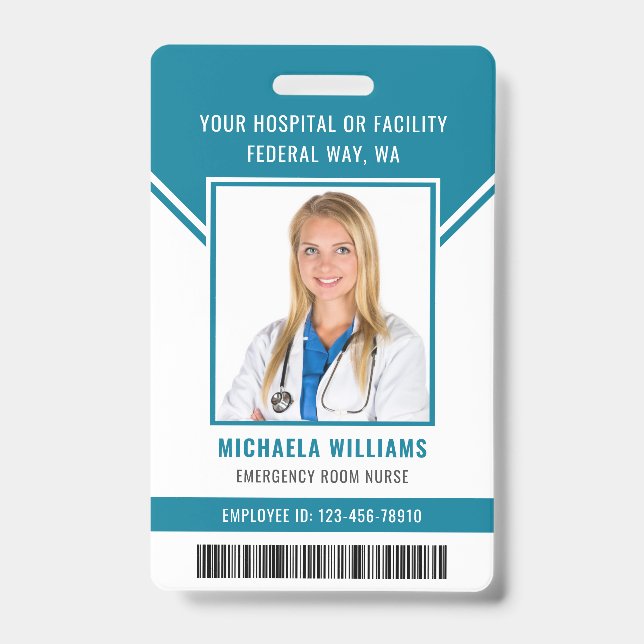 Badge Code-barres de l'employé essentiel - ID de sécurit (Avant)