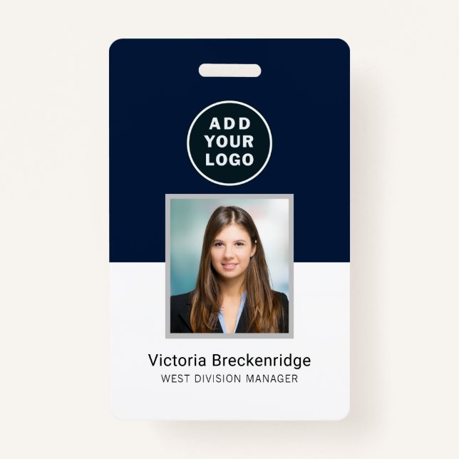 Badge Code-barres de l'employé - Logo de l'entreprise -  (Devant)