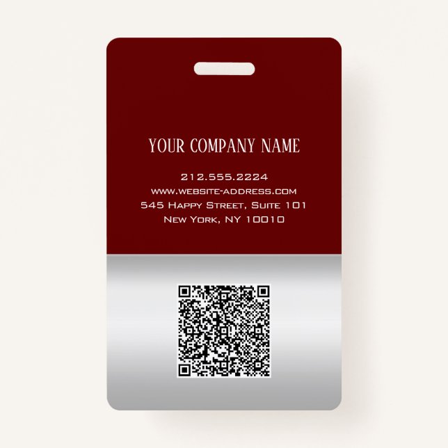 Badge Code-barres de l'employé Scanner Nom du logo Gris  (Dos)