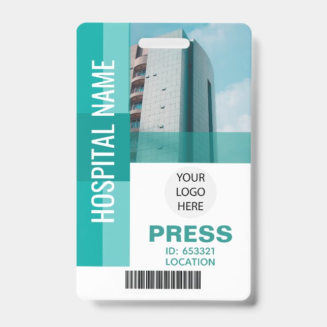 Badge Code-barres de presse moderne, ID de logo (Avant)