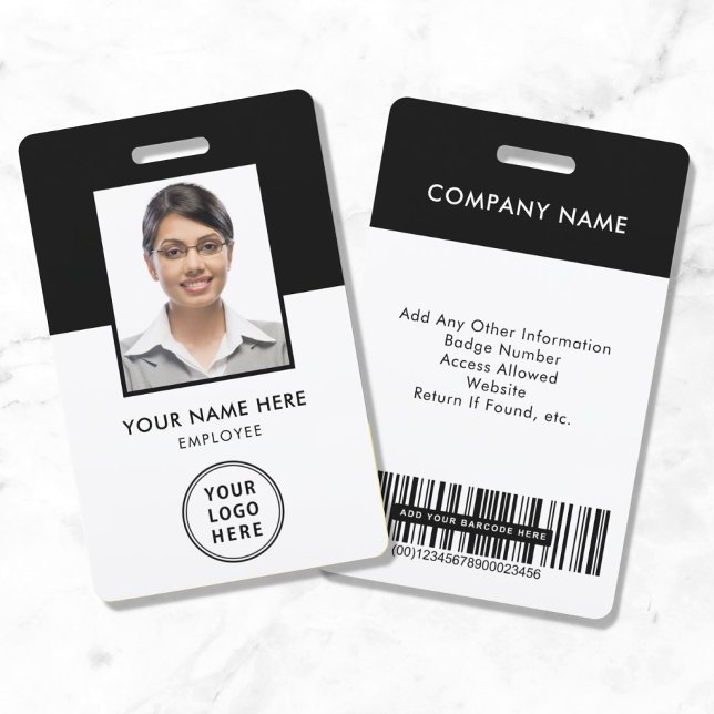 Badge Code-barres du logo de l'employé Carte d'identité  (Créateur téléchargé)