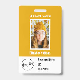 Badge Code-barres du logo de l'employé personnalisé Badg