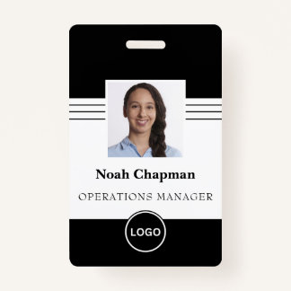 Badge Code-barres du logo de l'entreprise photo de l'emp