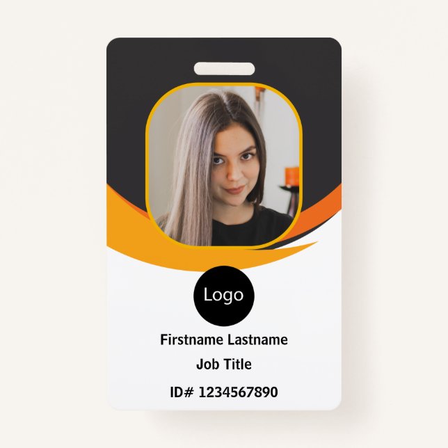 Badge code-barres du logo photo de l'entreprise personna (Devant)